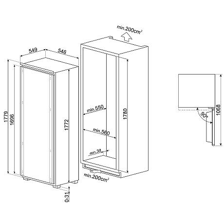 Smeg - S9L1741D - Glidskenor och ventilationssystem