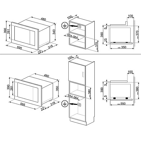 Smeg - SF6300TVX-FMI320X2, ugn med varmluft + mikro