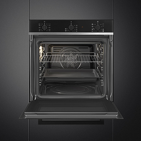 Smeg - SF64M3TB - Svart, Termoventilerad & Kapacitet 70 liter