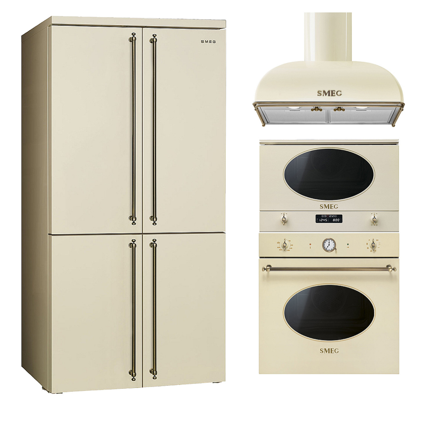 Smeg k&ouml;kspaket colonial k&ouml;ksserie - creme & m&auml;ssing