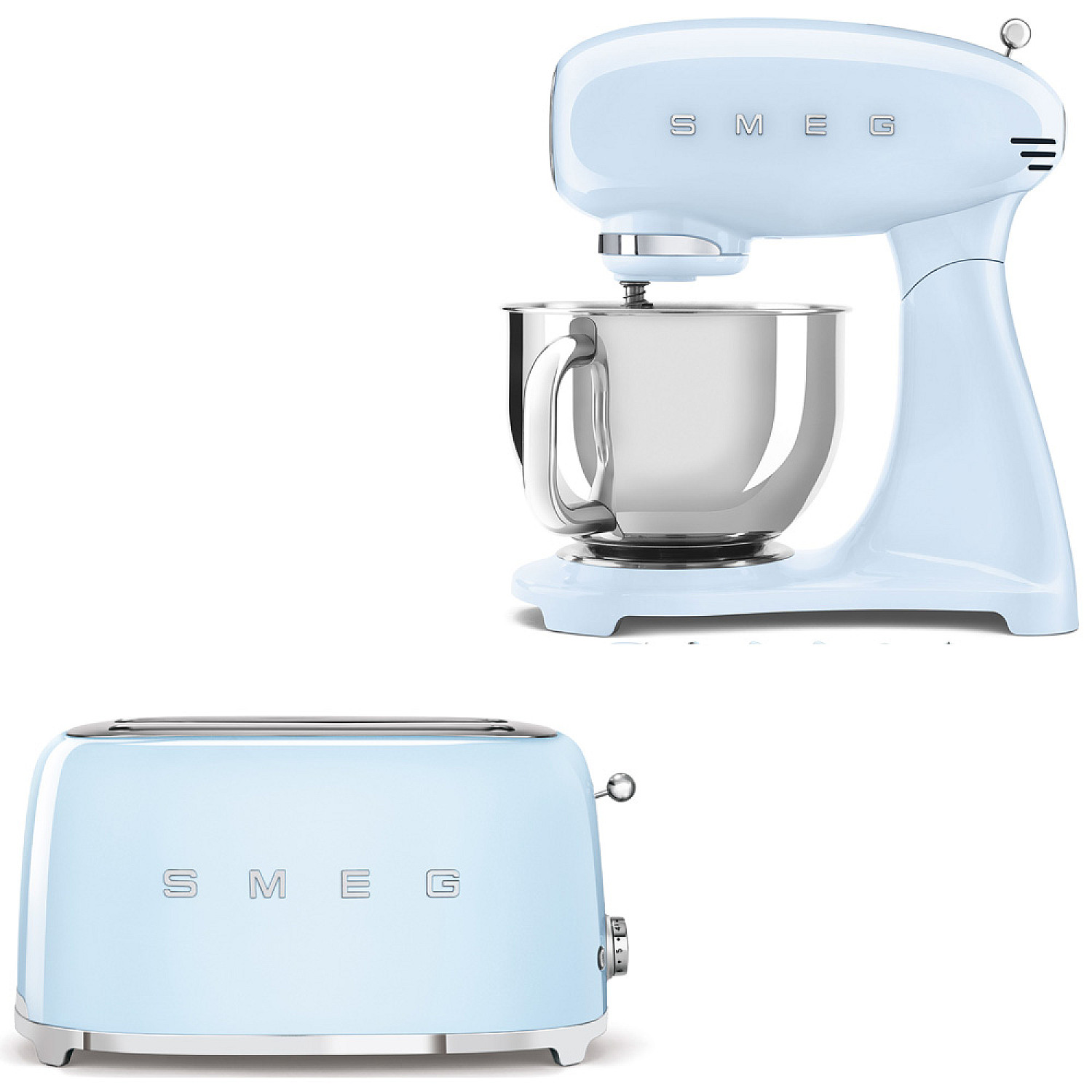 Smeg paket smf05pbeu-tsf02pbeu - pastellbl&aring;