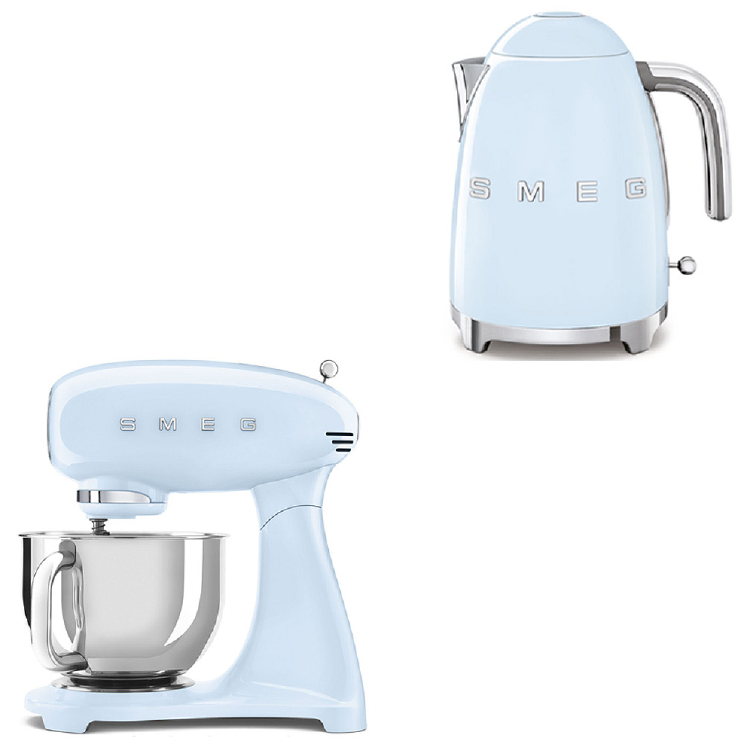 Smeg paket smf05pbeu-klf03pbeu - pastellbl&aring;