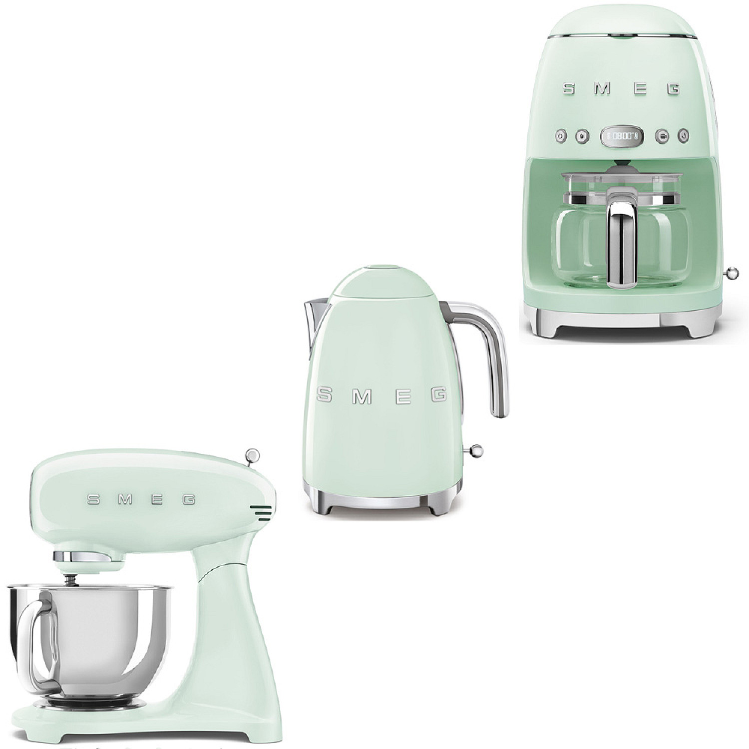 Smeg paket smf05pgeu-klf03pgeu-dcf02pgeu - pastellgr&auml;n