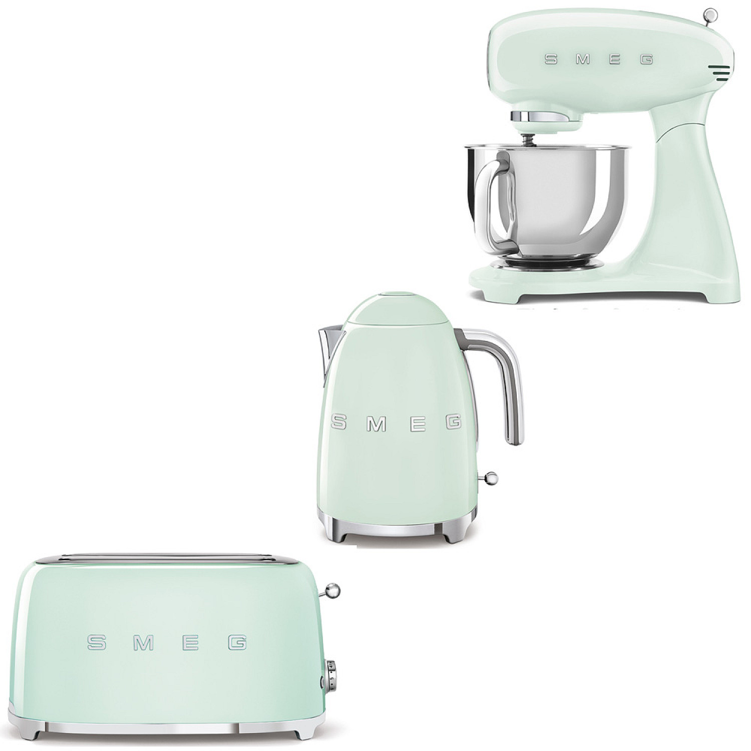 Smeg paket smf05pgeu-klf03pgeu-tsf02pgeu - pastellgr&ouml;n