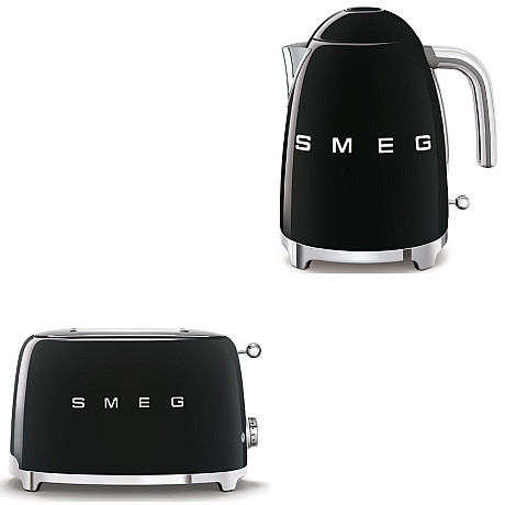 Smeg - Frukostset - Svart med 50's Style
