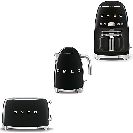 Smeg - Frukostpaket 3 delar - Svart med 50's Style