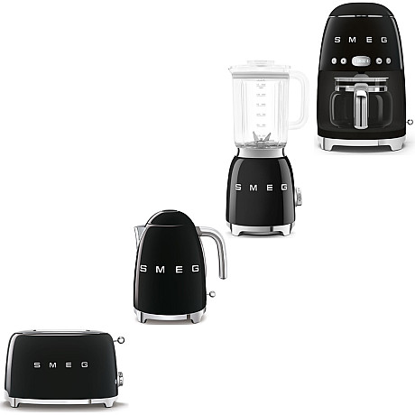 Smeg - Frukostpaket 4 delar - Svart med 50's Style