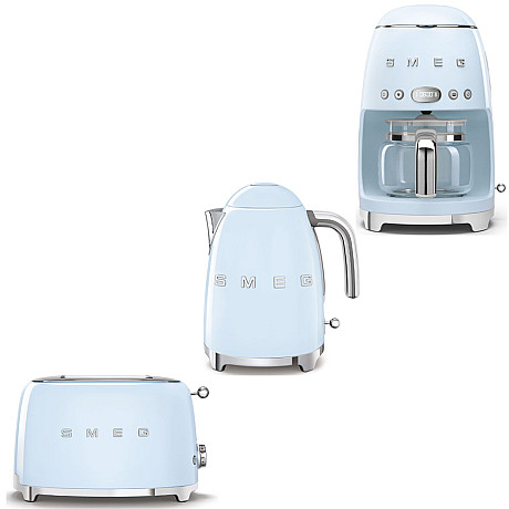 Smeg - Frukostpaket 3 delar - Pastellblå med 50's Style