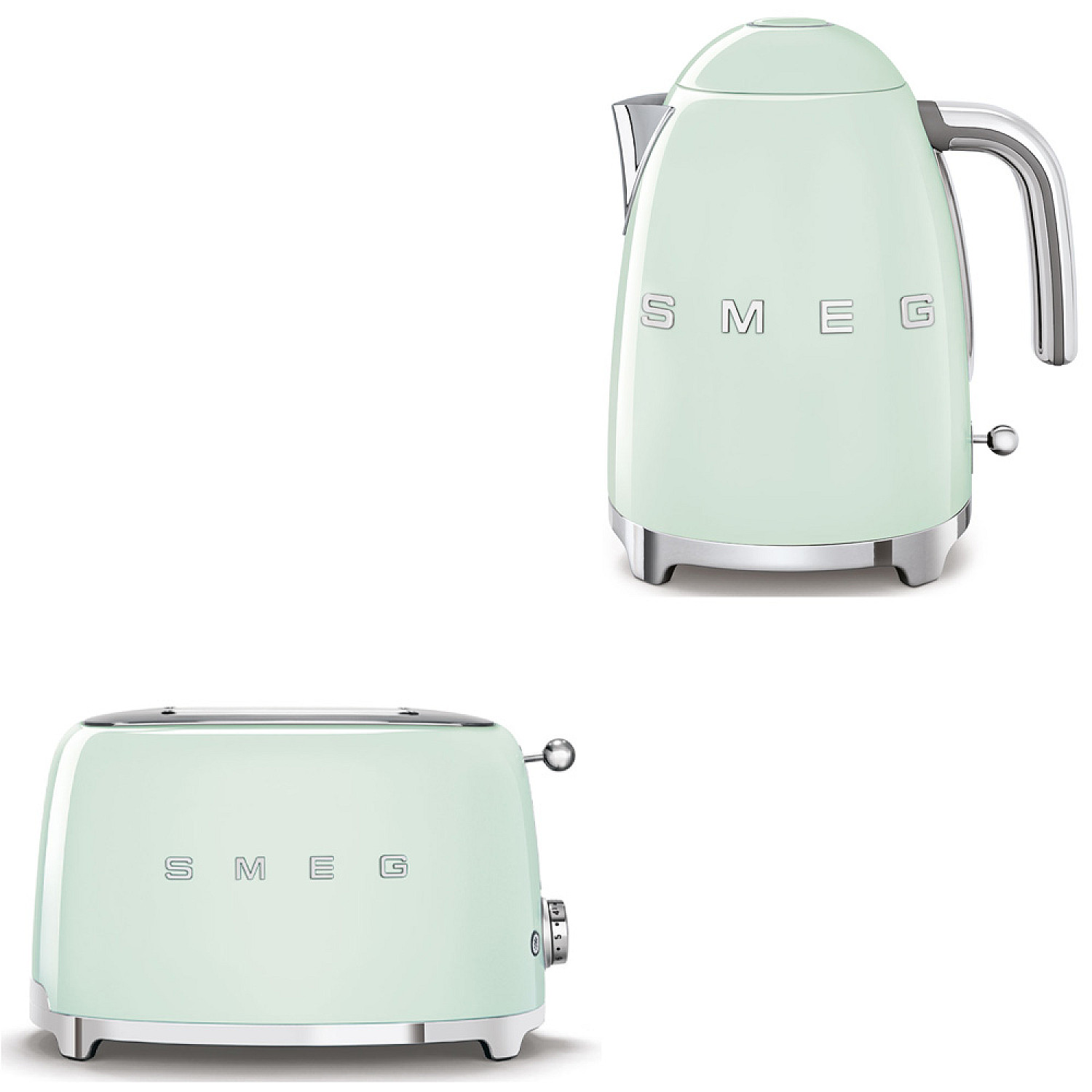 Smeg paket frukostset - pastellgr&ouml;n med 50's style