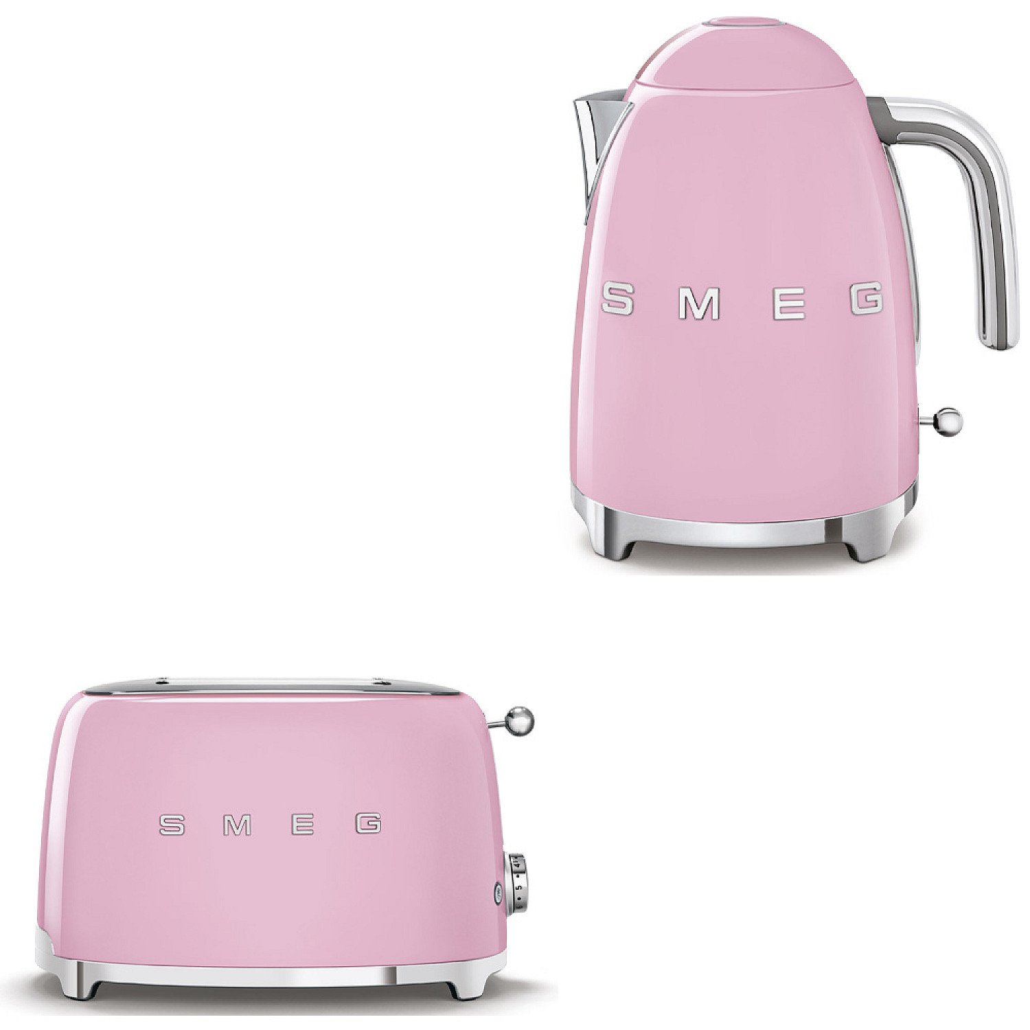 Smeg paket frukostset - rosa med 50's style