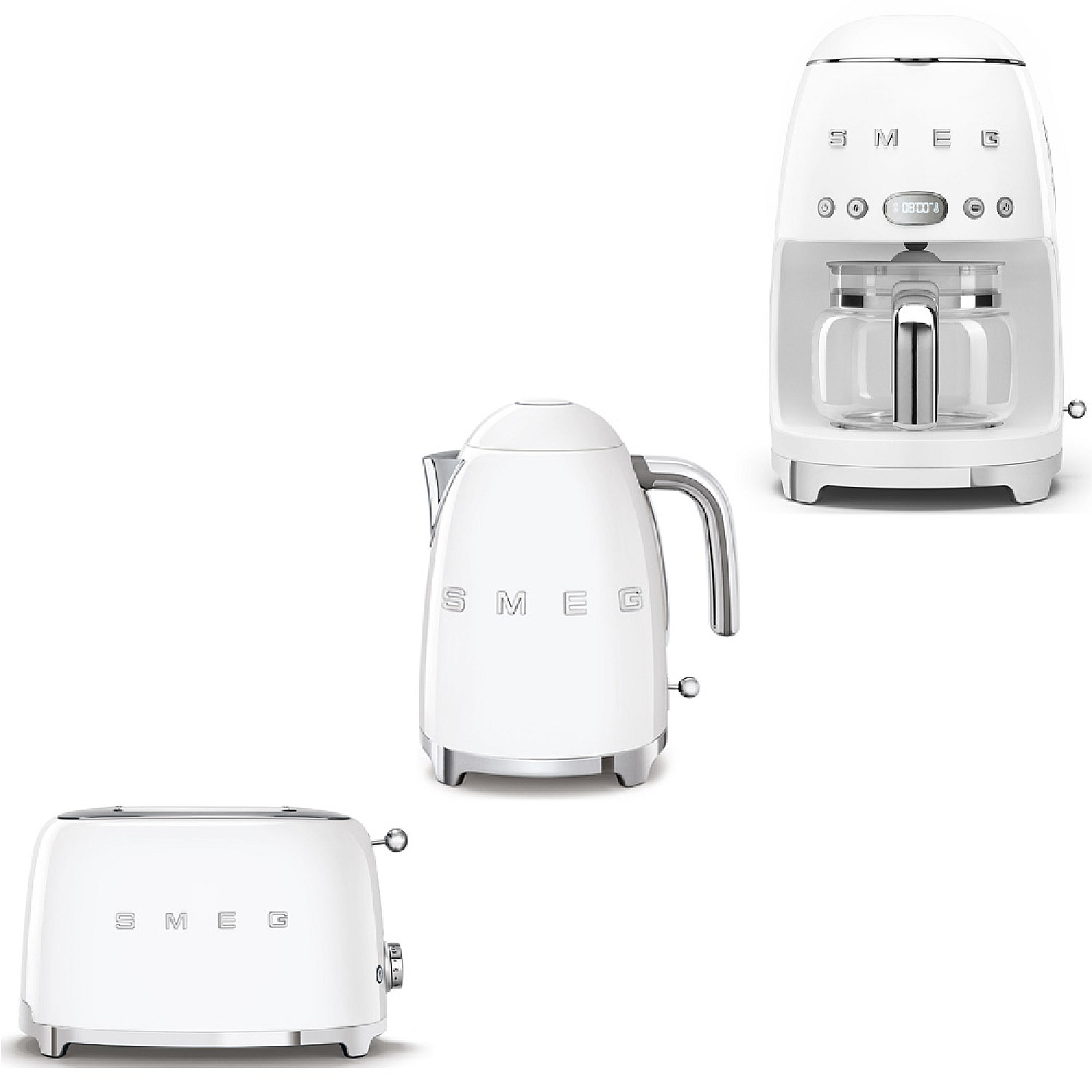 Smeg paket frukostpaket 3 delar - vit med 50's style