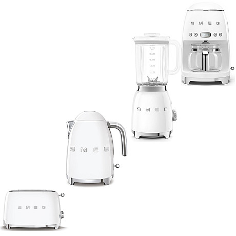 Smeg - Frukostpaket 4 delar - Vit med 50's Style