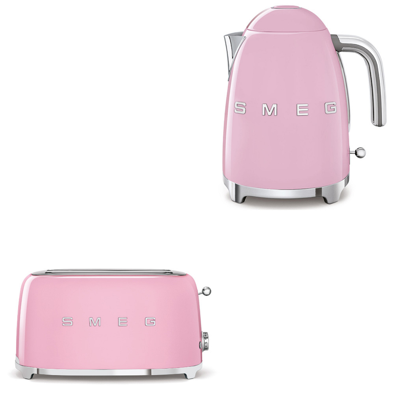Smeg paket morning collection - rosa med 50's style