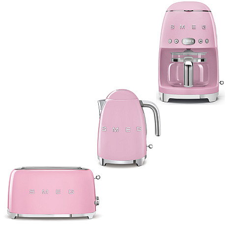 Smeg - Breakfast Trio - Rosa med 50's Style
