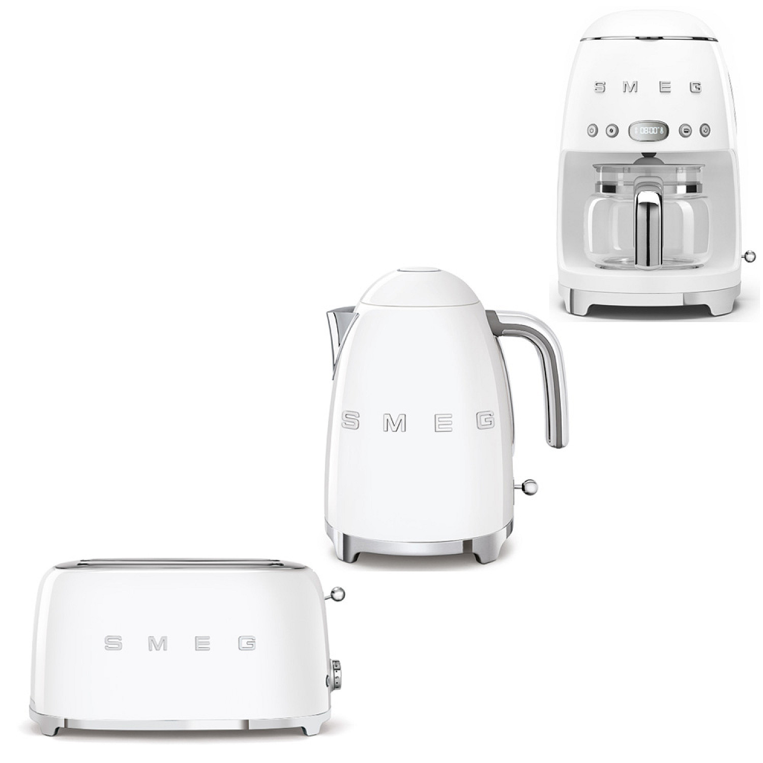 Smeg paket breakfast trio - vit med 50's style