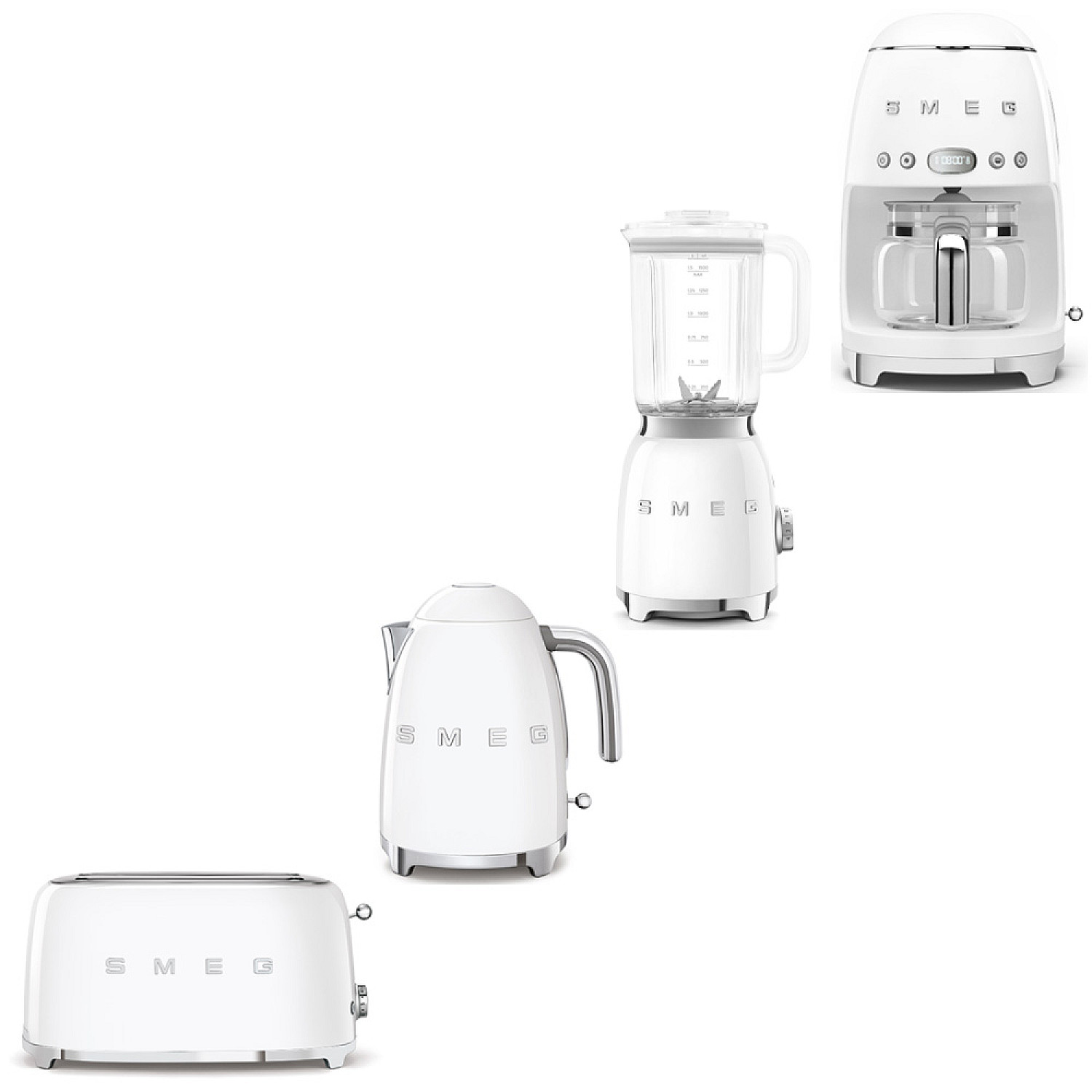 Smeg paket morning deluxe - vit med 50's style