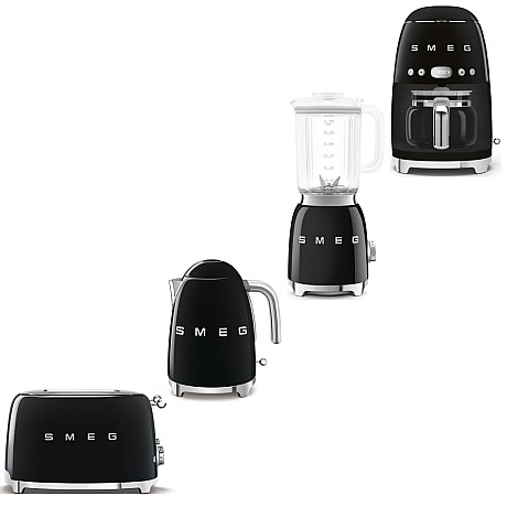 Smeg - Morgonmixen -Svart högblank med 50's Style
