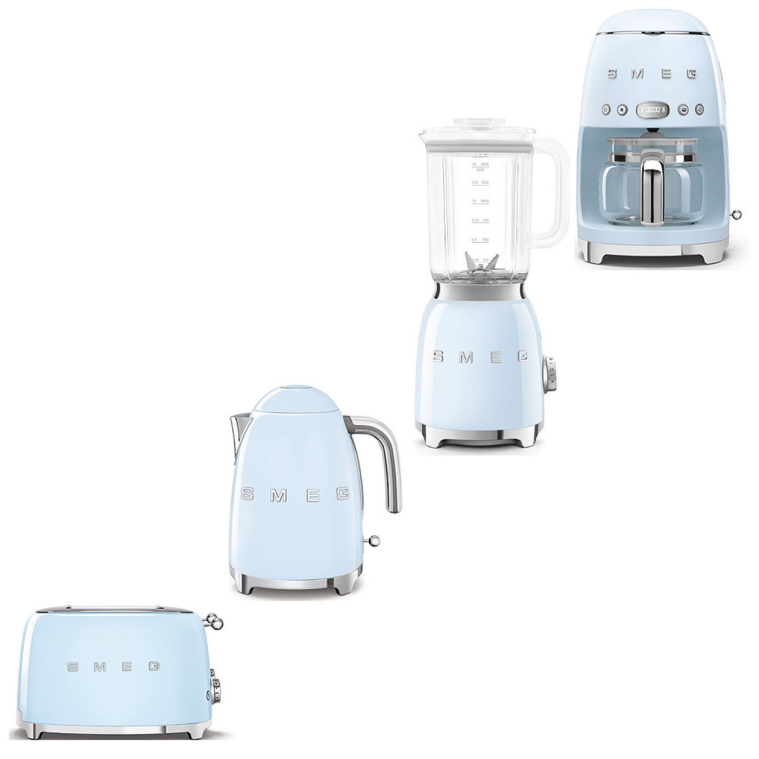Smeg paket morgonmixen -pastellbl&aring; med 50's style