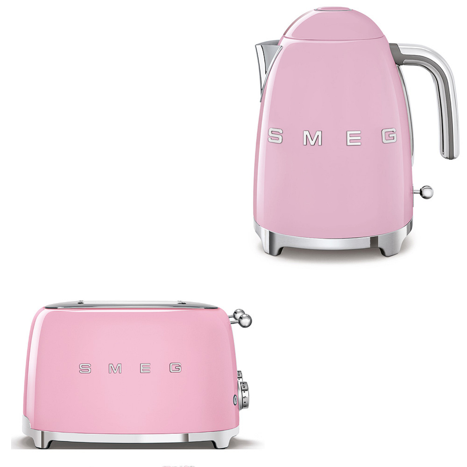 Smeg paket frukostduon - rosa med 50's style