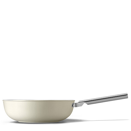 Smeg - Keramisk Wokpanna 30 cm Non-Stick, Creme