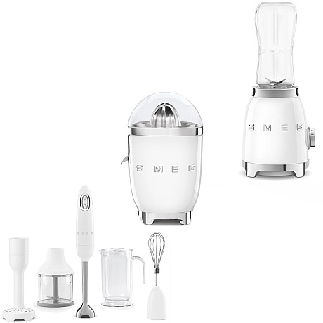 Smeg - Hälsopaketet - Personalblender, stavmixer & Citruspress - Vit