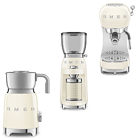 Smeg - Komplett Kaffepaket - Creme med 50's Style