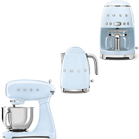 Paket Smeg - SMF05PBEU-KLF03PBEU-DCF02PBEU - Pastellblå