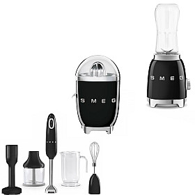 Smeg - Hälsopaketet - Personalblender, stavmixer & Citruspress - Svart