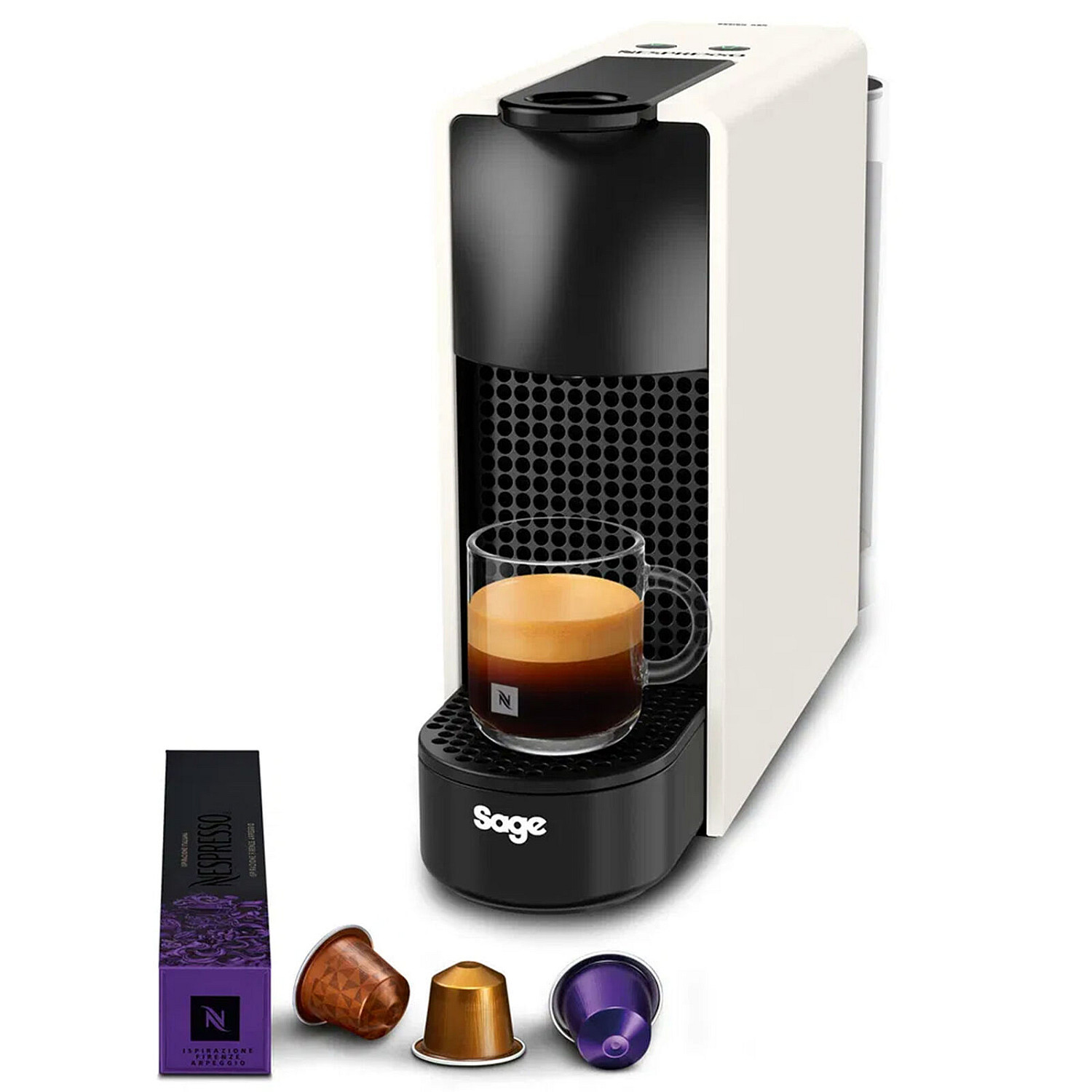 Sage kapselmaskin nespresso essenza mini kapselmaskin, vit