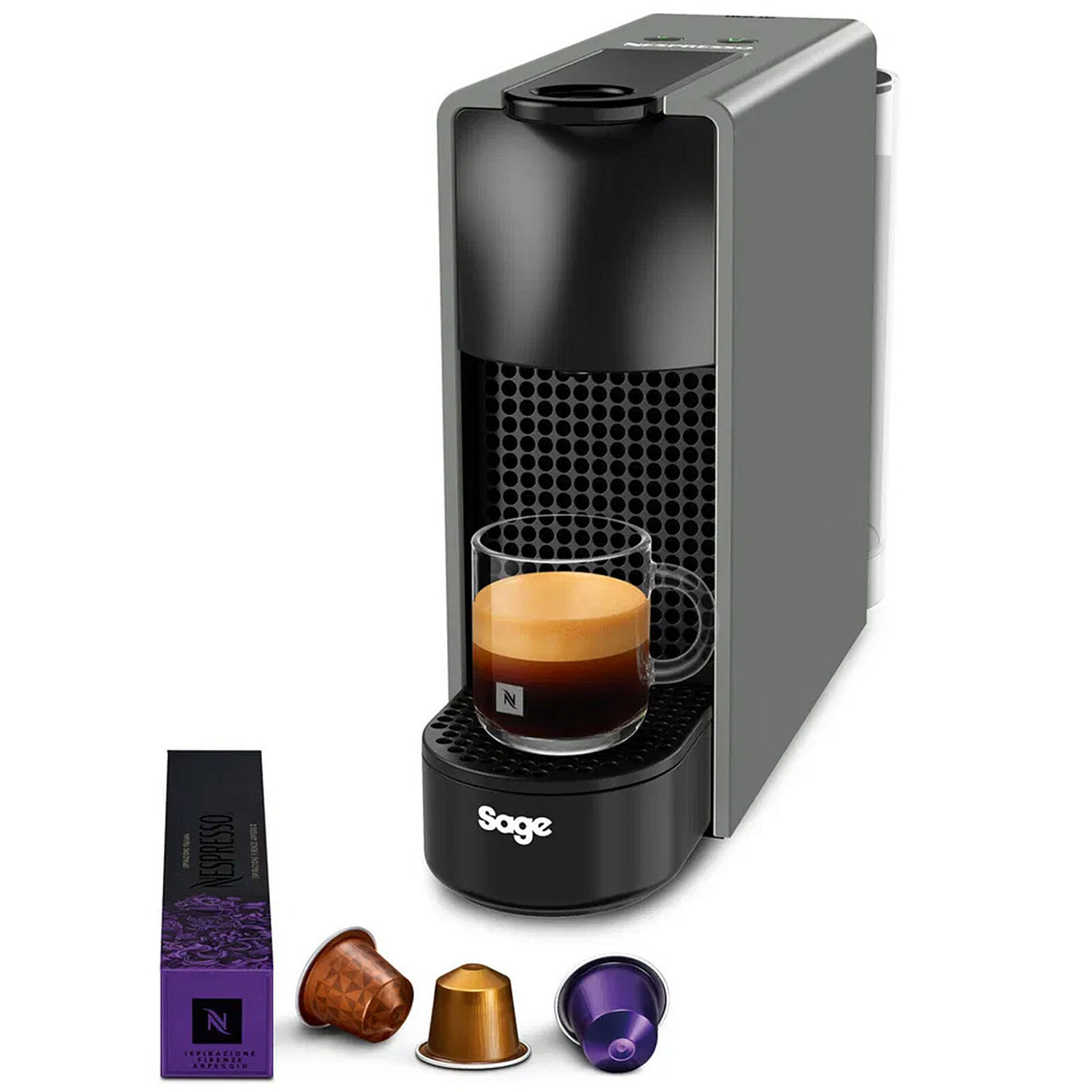 Sage kapselmaskin nespresso essenza mini kapselmaskin, grå