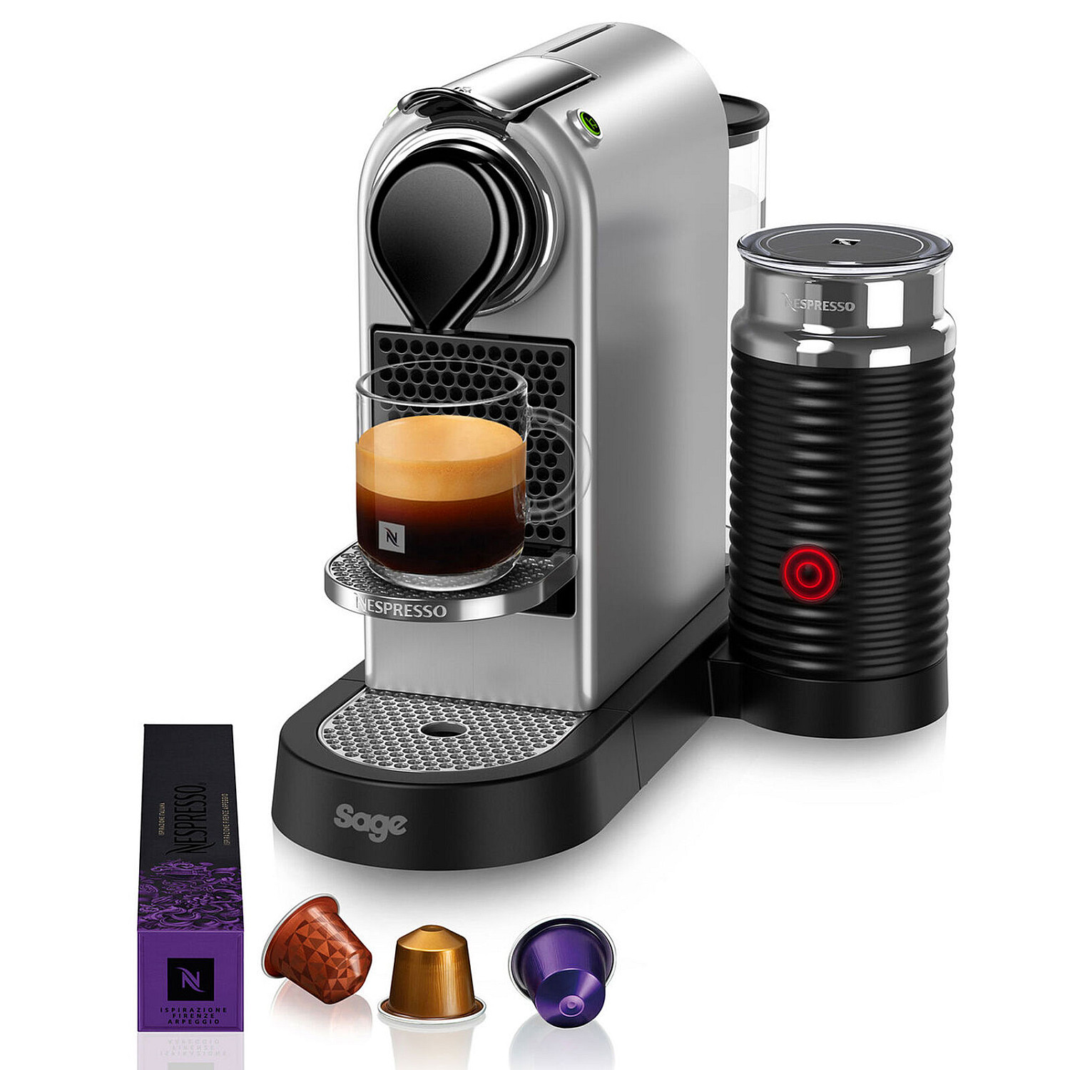 Sage kapselmaskin nespresso citiz & milk kapselmaskin, silver