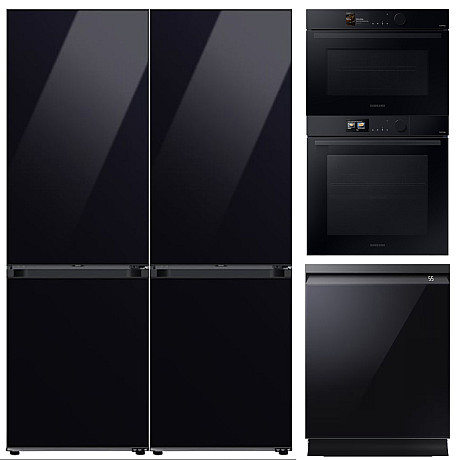 Samsung - Clean Black kökspaket med kombiskåp