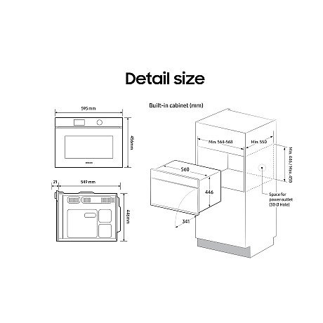 Samsung - NQ5B6753CAK/U1, Svart, Bespoke, Air fryer, 50 liter,Wifi