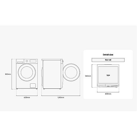 Samsung - WW90DG5G34AEEE  9kg, Vit