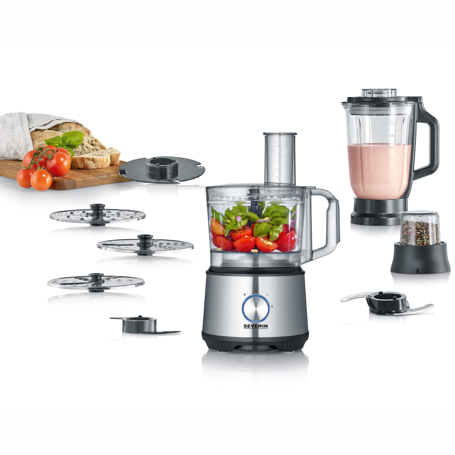 Severin matberedare 3892000 - rostfri, multifunktionell med kraftfull 1.200w motor
