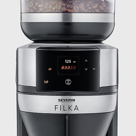 Severin - Svart, helautomatisk filterkaffemaskin FILKA