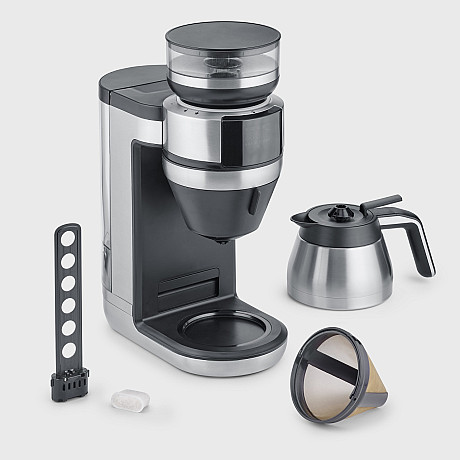 Severin - Svart, helautomatisk filterkaffebryggare FILKA med termoskanna