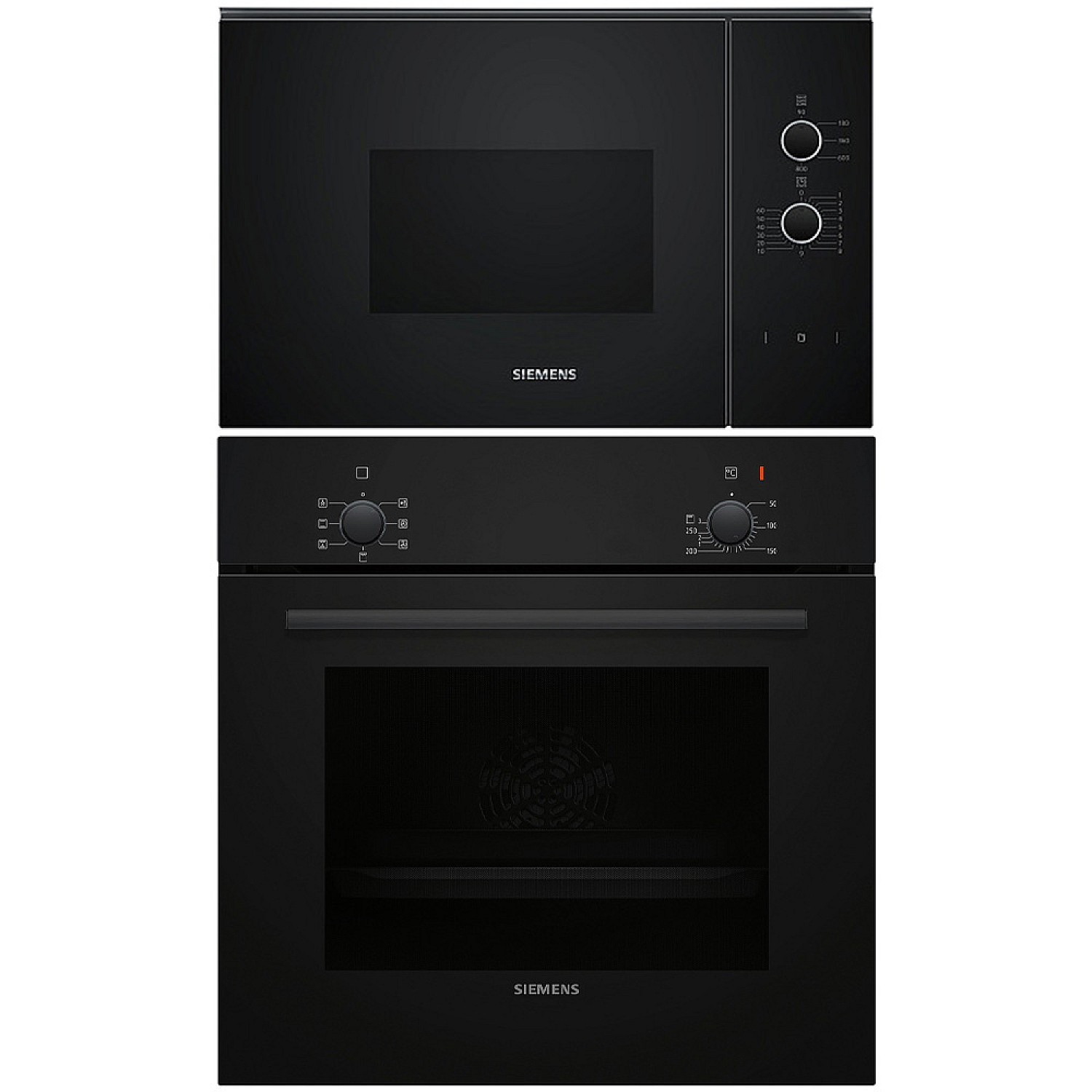 Siemens ugn och mikro hb010fba1 + bf520lma1 - svart, ugn varmluft, mikro mekanisk