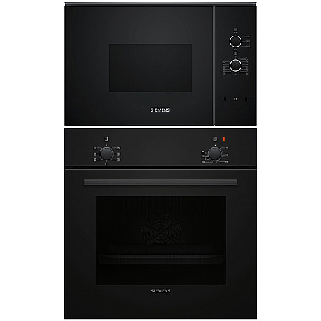 Siemens - HB010FBA1 + BF520LMA1 - Svart, ugn varmluft, mikro mekanisk Siemens - HB010FBA1 + BF520LMA1 - Svart, ugn varmluft, mikro mekanisk