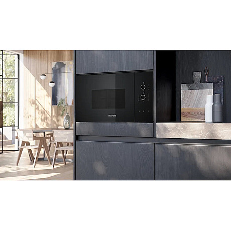 Siemens - HB010FBA1 + BF520LMA1 - Svart, ugn varmluft, mikro mekanisk