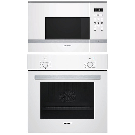 Siemens - HB010FBV1S + BF525LMW0 - Vit, ugn varmluft, mikro snabb 900 W Siemens - HB010FBV1S + BF525LMW0 - Vit, ugn varmluft, mikro snabb 900 W