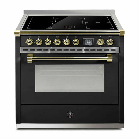 Steel -  Induktionsspis Ascot Combi-steam 90 cm, Svart/Mässing