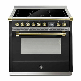 Steel -  Induktionsspis Ascot Combi-steam 90 cm, Svart/Mässing