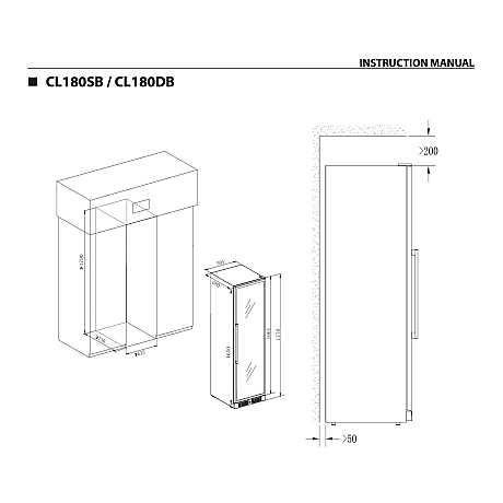Temptech - CL180DB - Svart, Två zoner 163 flaskor