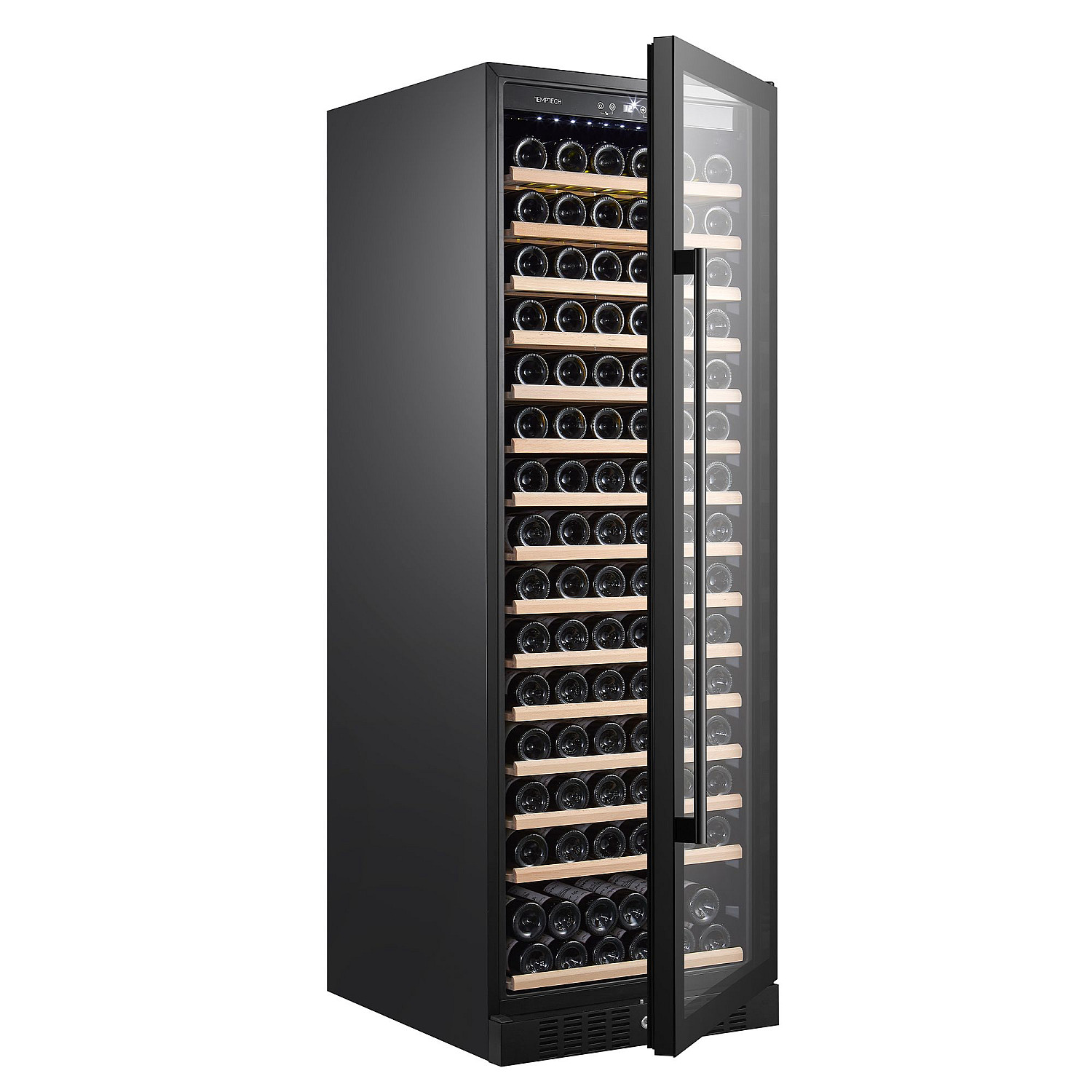 Temptech fristående vinkyl cl180sb - svart, en zon 166 flaskor