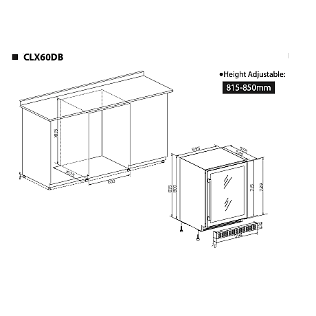 Temptech - CLX60DB - Svart, Två zoner 46 flaskor