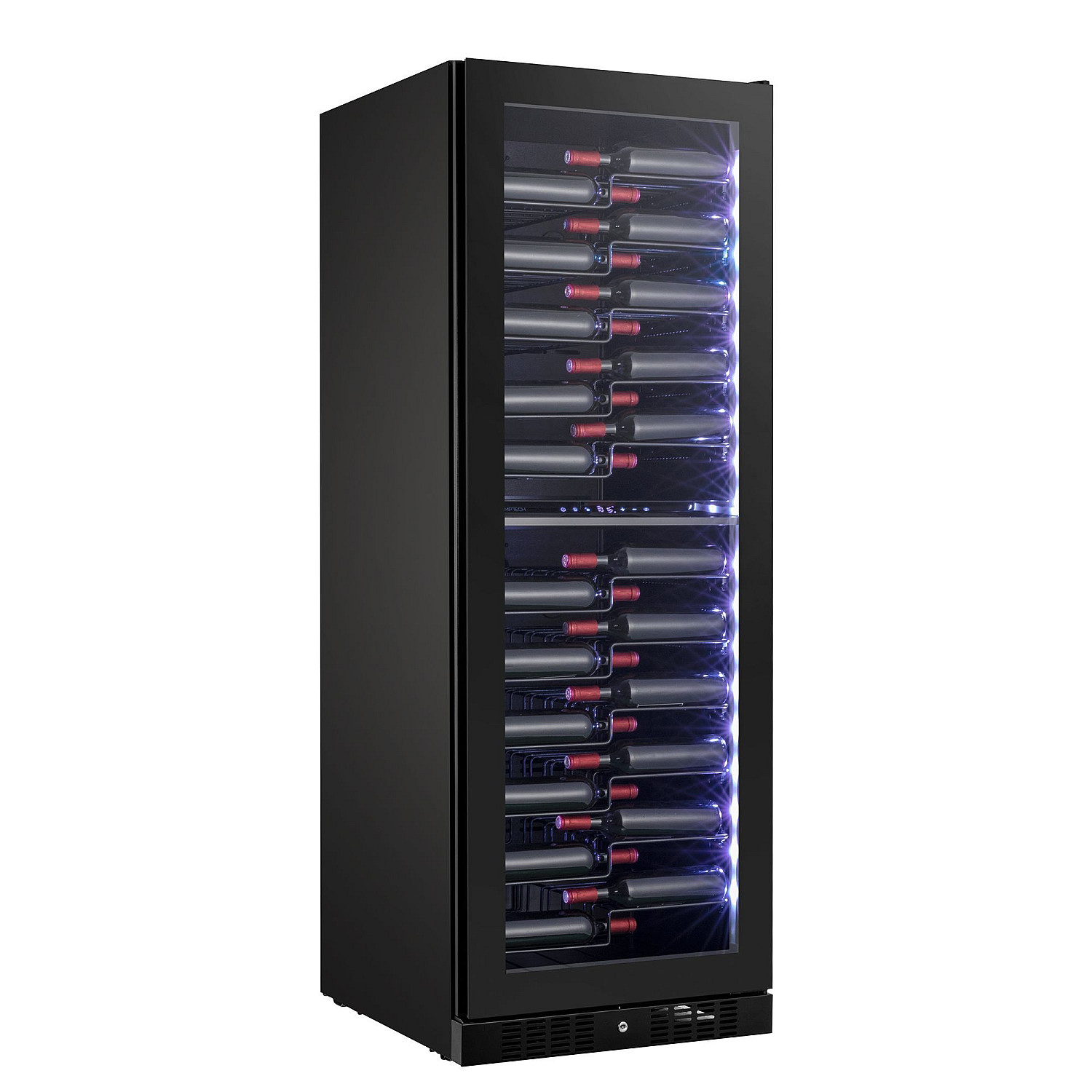 Temptech fristående vinkyl cpro1800drb-24 - svart, två zoner 5-20°c