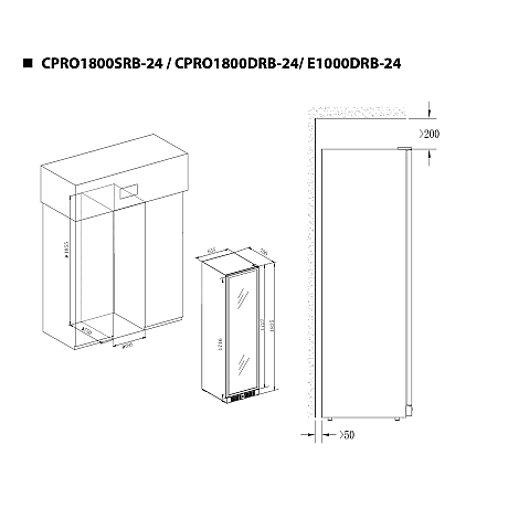 Temptech - CPRO1800SRB-24 - Svart, Label-view design