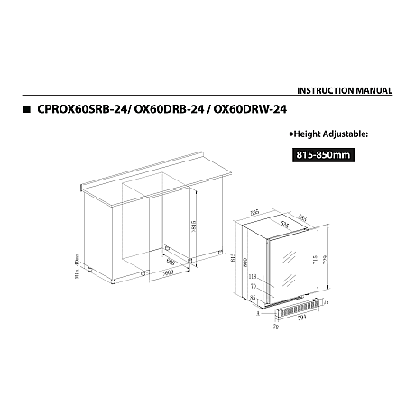 Temptech - CPROX60SRB-24 - Svart, Label-view hyllor