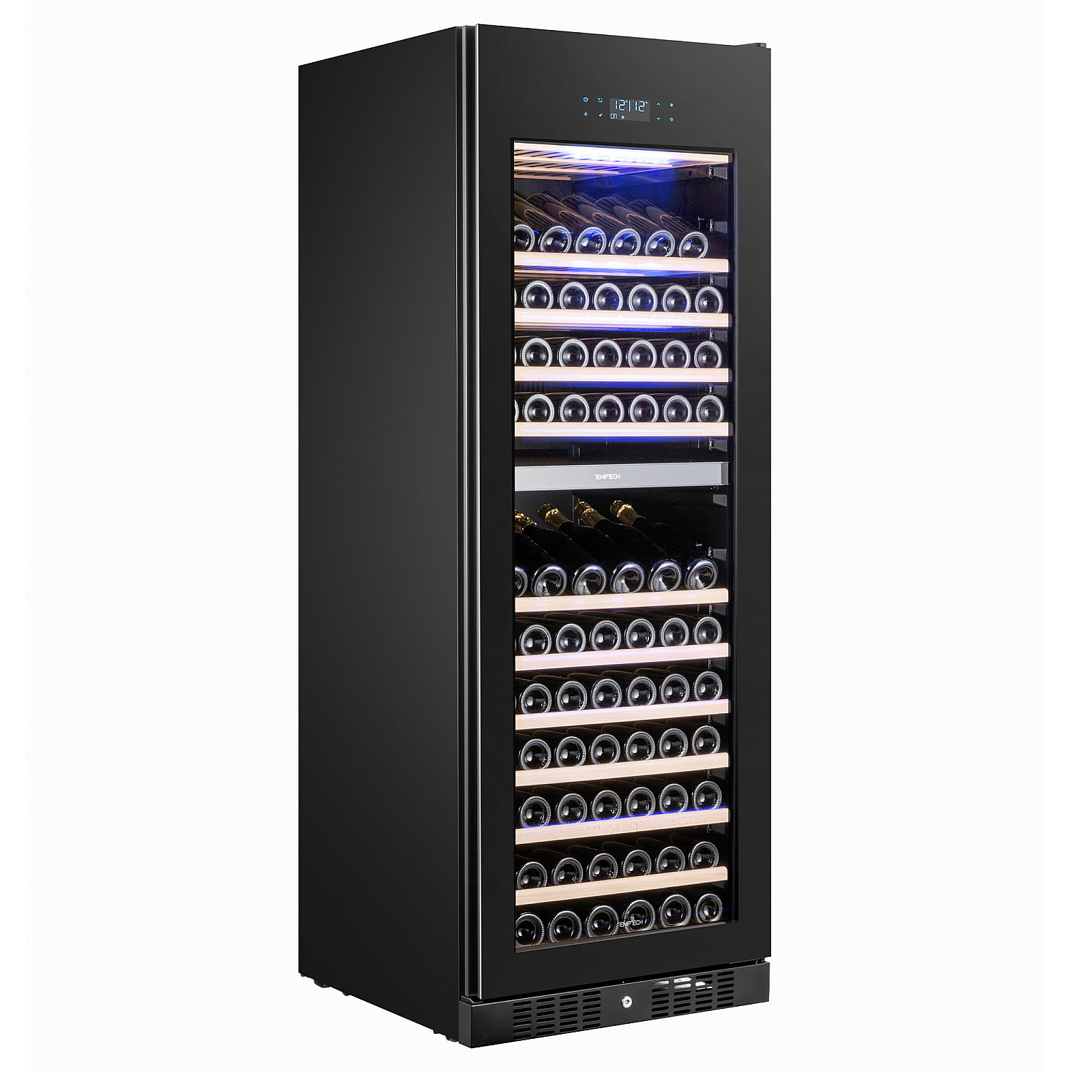 Temptech fristående vinkyl e1000drb-24 - svart, två zoner & kolfilter